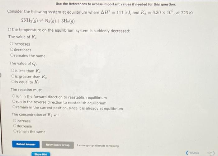 Solved Consider the following system at equilibrium where | Chegg.com