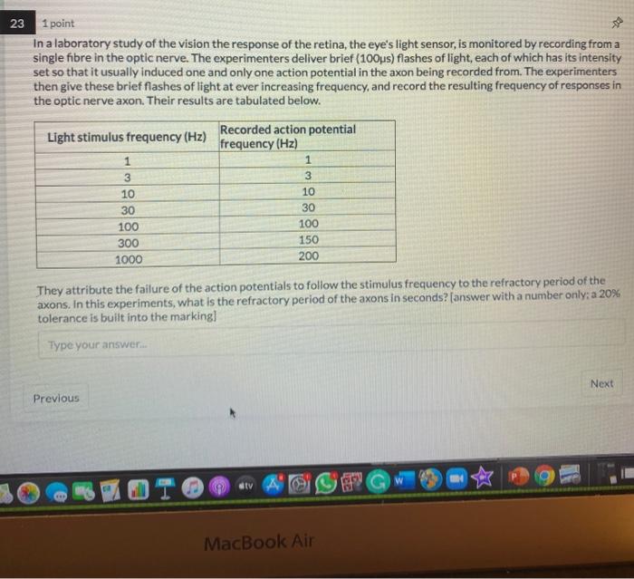 23 1 Point In A Laboratory Study Of The Vision The Chegg Com