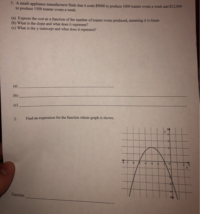 Solved 1. A smallappliance manufacturer finds that it costs