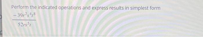 Solved Perform the indicated operations and express results | Chegg.com