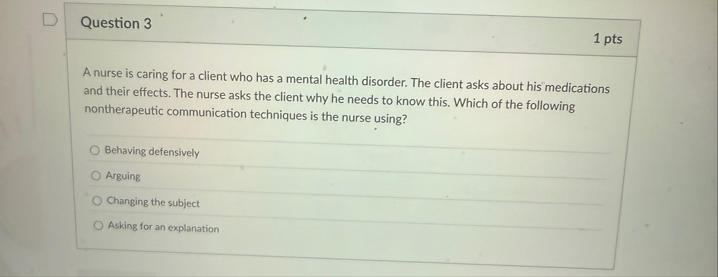 Solved Question 31 ﻿ptsA nurse is caring for a client who | Chegg.com