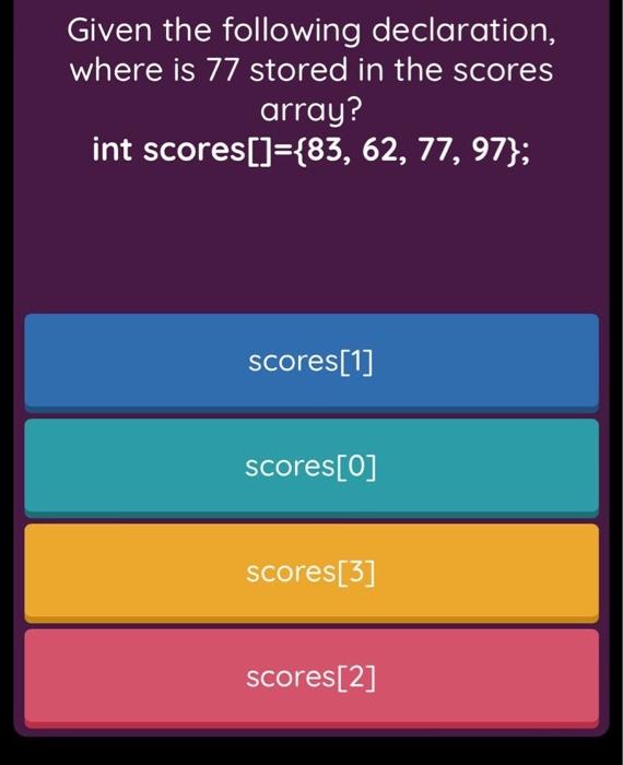 Solved Which of the following is a valid C++ array | Chegg.com