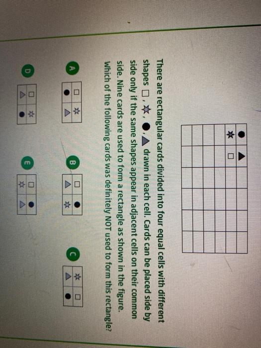 Solved *0 There are rectangular cards divided into four