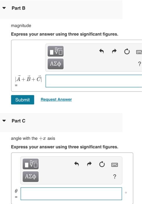 Solved Three vectors are shown in the figure. Their | Chegg.com