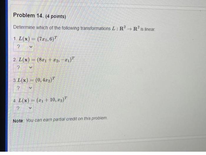 Solved Determine Which Of The Following Transformations | Chegg.com