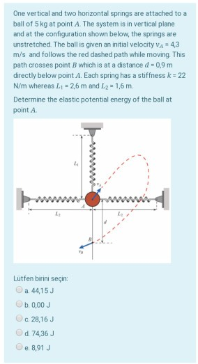 Solved One vertical and two horizontal springs are attached | Chegg.com