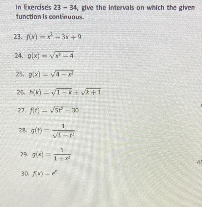 Solved In Exercises 23−34, give the intervals on which the | Chegg.com