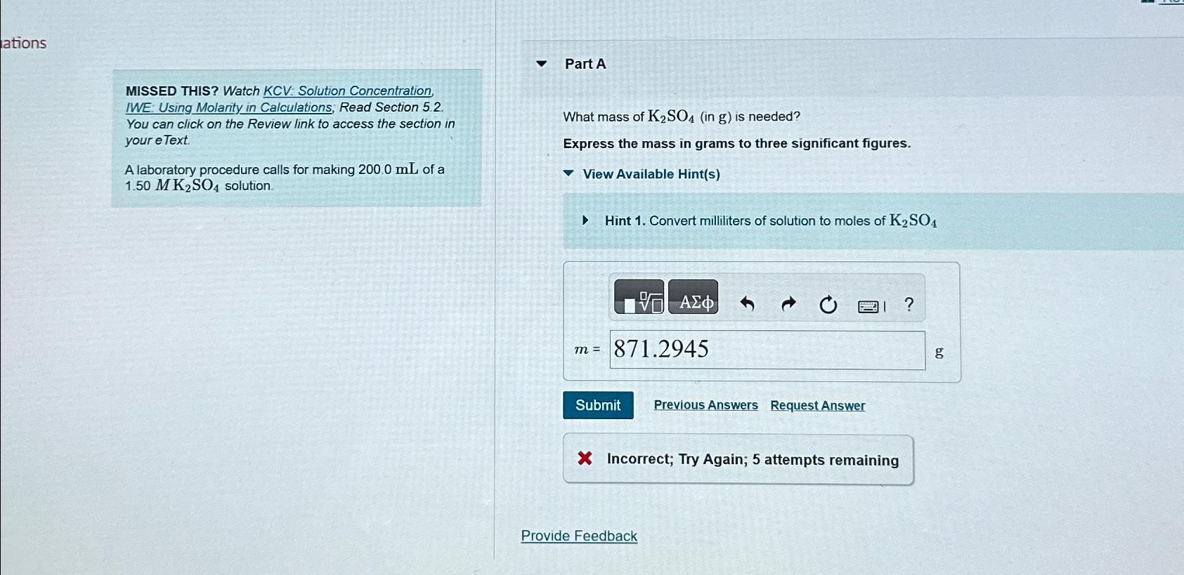 Solved A laboratory procedure calls for making 200.0mL ﻿of a