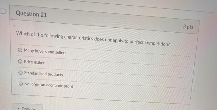 Solved Question 21 3 pts Which of the following | Chegg.com