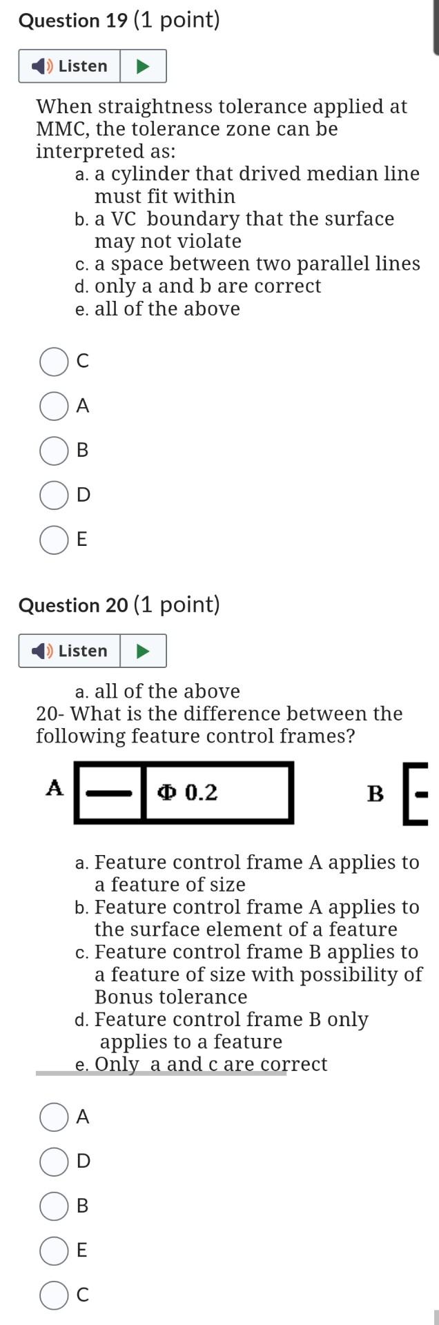 Solved Where a straightness tolerance at MMC is applied to a