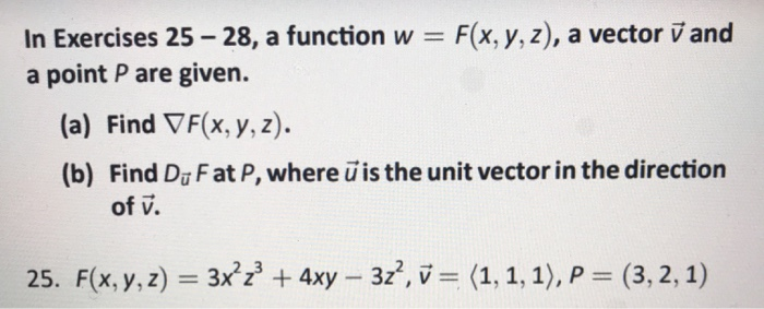 Solved In Exercises 25 28 A Function W F X Y Z A Chegg Com