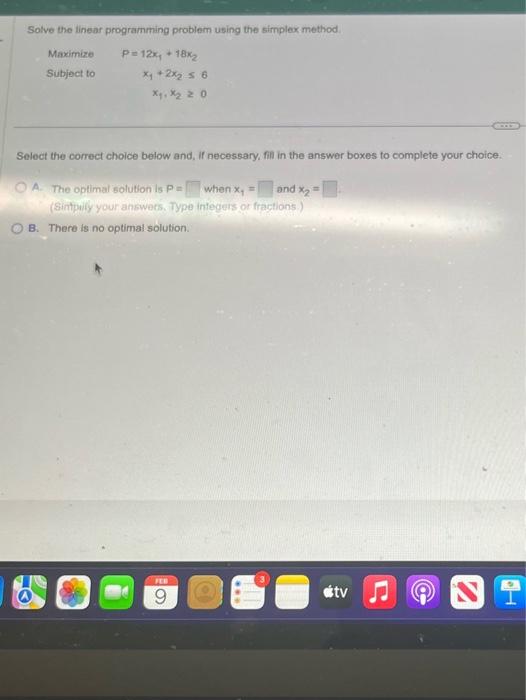 Solved Solve the linear programming problem using the | Chegg.com