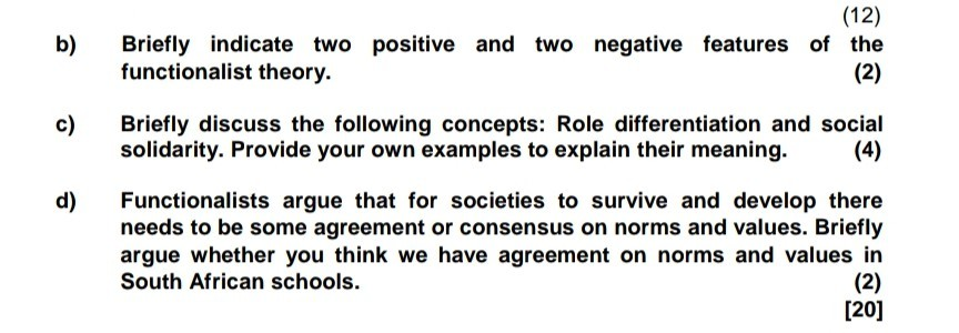 Solved b) (12) Briefly indicate two positive and two | Chegg.com