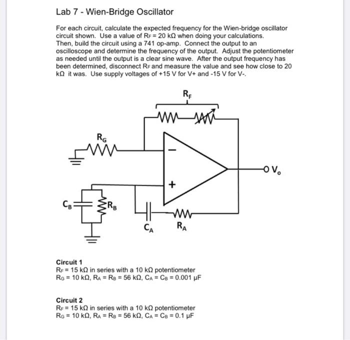 study of wien bridge oscillator experiment