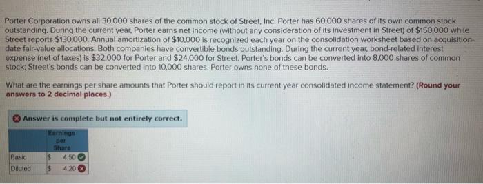 Solved Porter Corporation owns all 30,000 shares of the | Chegg.com