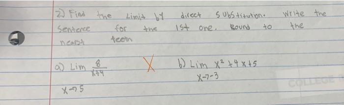 Solved the 12 Find the Limit by Sentence for the teem direct | Chegg.com