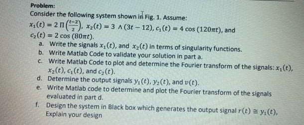 Solved Problem: Consider the following system shown in Fig. | Chegg.com