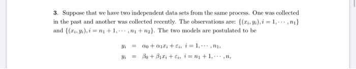 3. Suppose that we have two independent data sets | Chegg.com