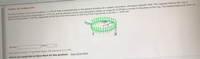 Solved Chapter 28, Problem 044 The figure shows a wire ring | Chegg.com