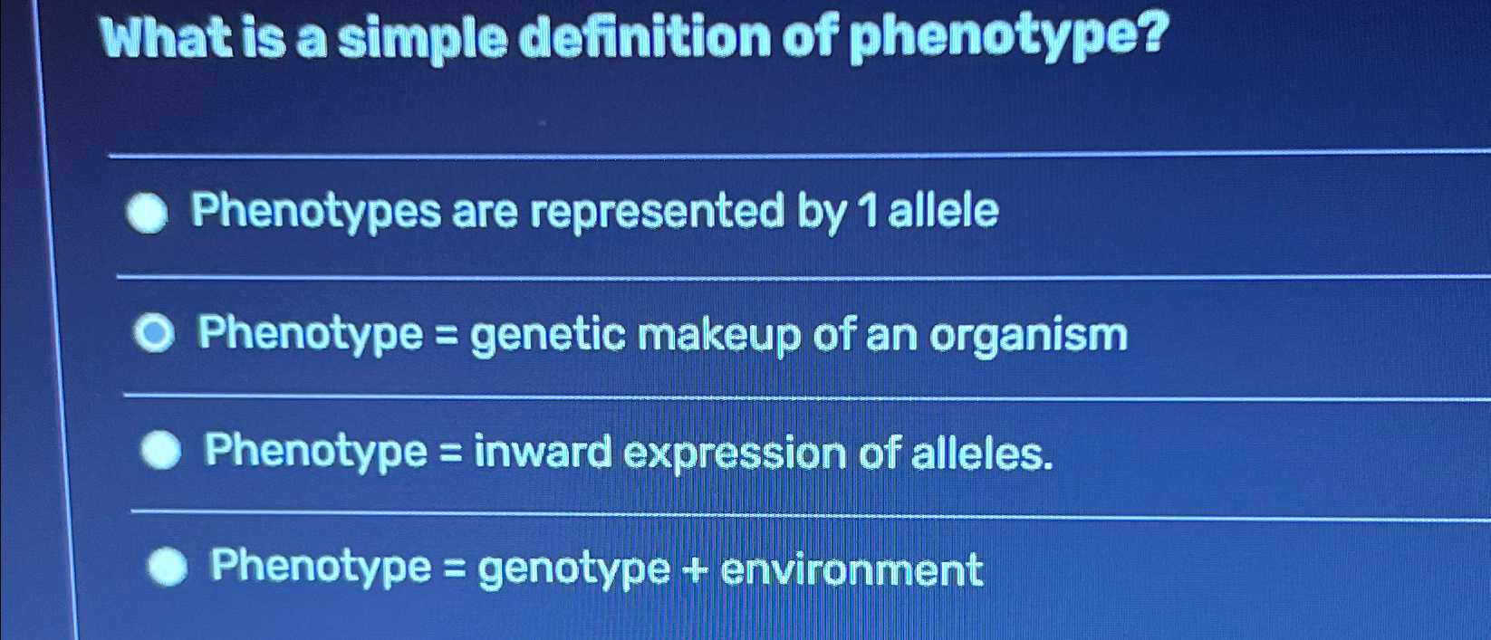 Solved What is a simple definition of phenotype?Phenotypes