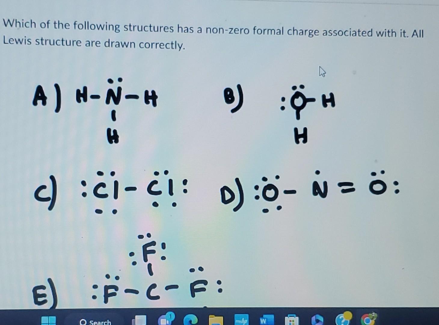 Solved Which of the following structures has a non-zero | Chegg.com