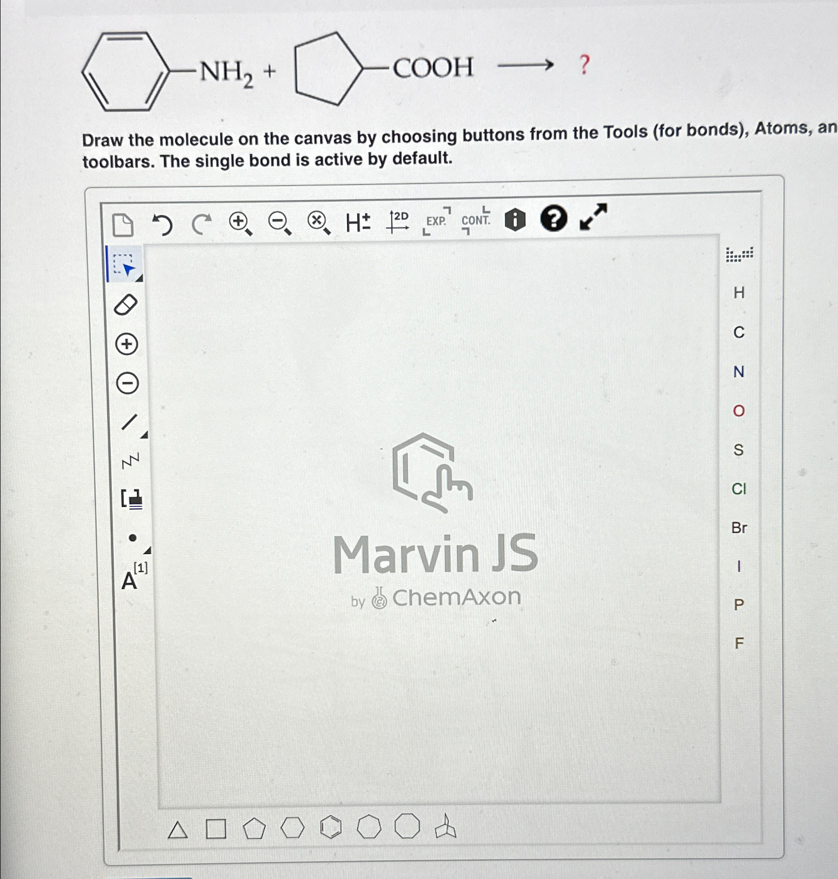 Solved Draw the molecule on the canvas by choosing buttons | Chegg.com
