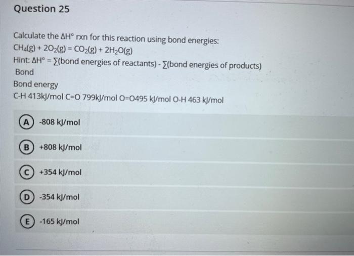 Solved Calculate the ΔH∘rxn for this reaction using bond | Chegg.com