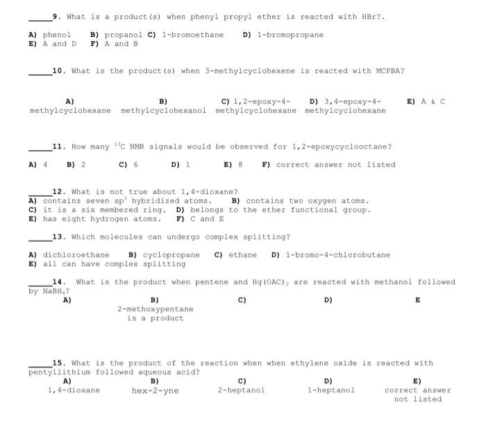 Solved I. Multiple Choice: Select the best answers for each | Chegg.com