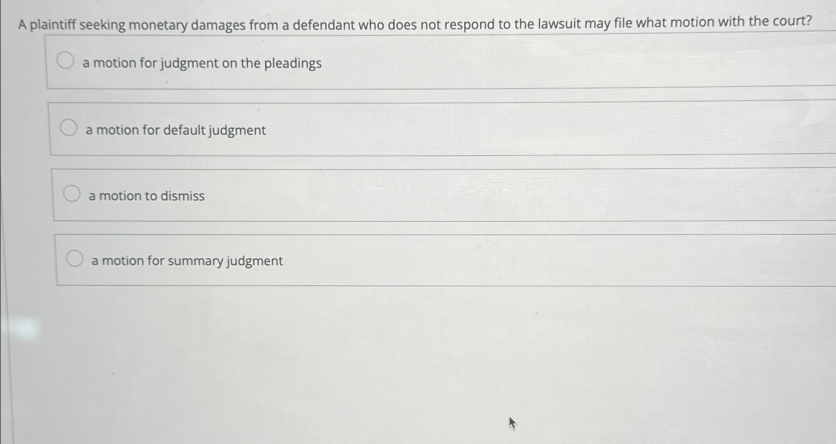 Solved A plaintiff seeking monetary damages from a defendant | Chegg.com