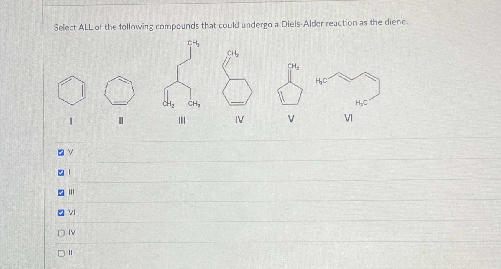 Solved Select ALL of the following compounds that could | Chegg.com