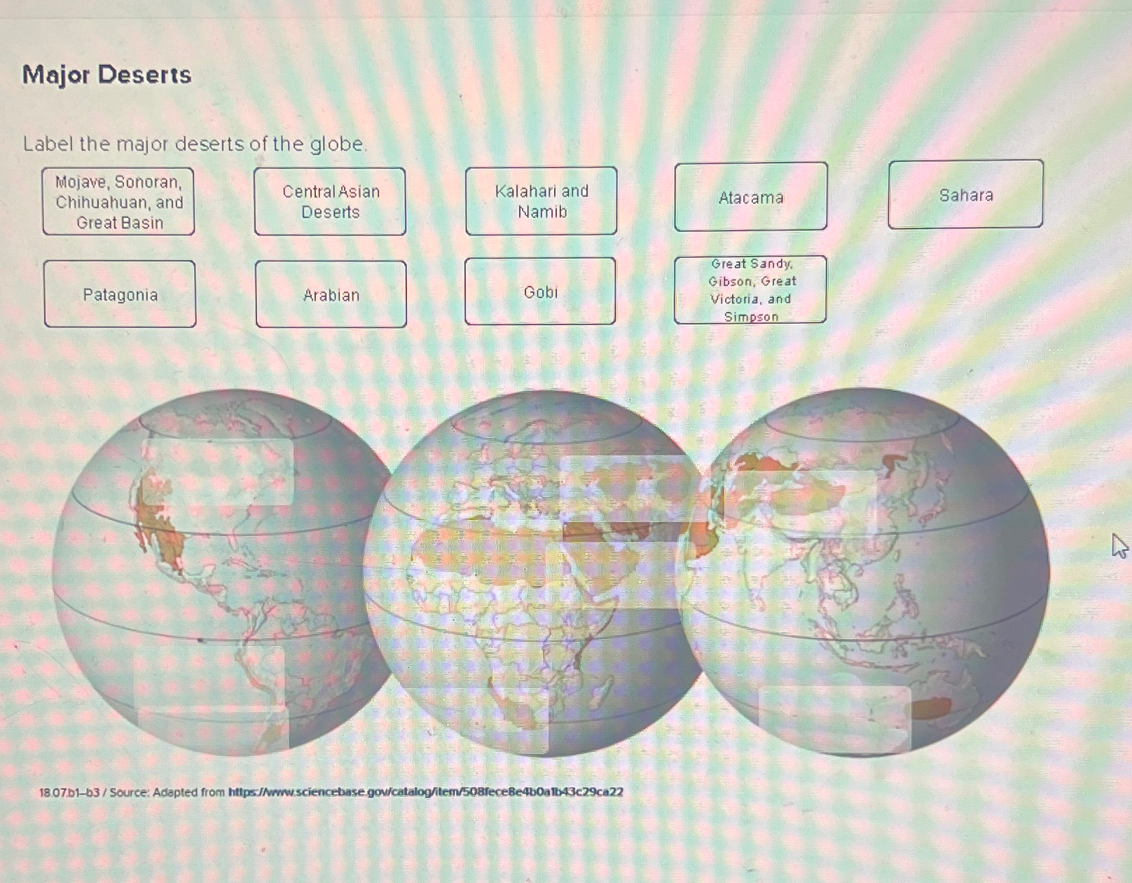 Solved Major DesertsLabel the major deserts of the | Chegg.com