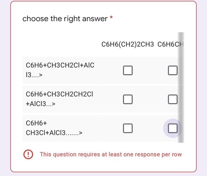 Solved choose the right answer C6H6(CH2)2CH3 C6H6CH Chegg com