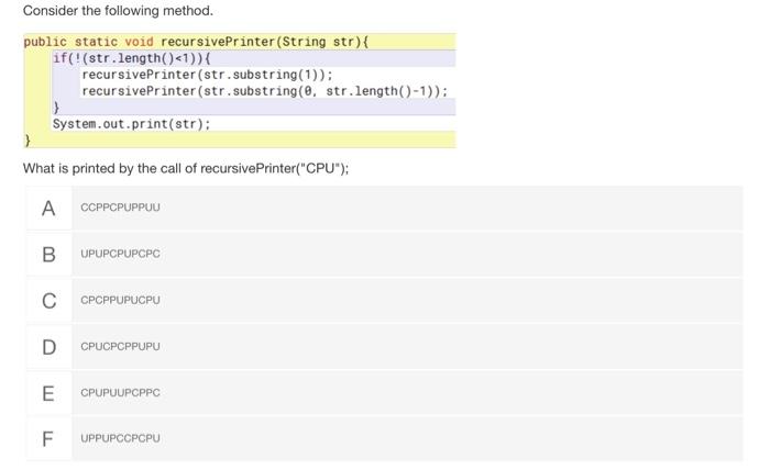 Solved Consider The Following Method. Public Static Void | Chegg.com