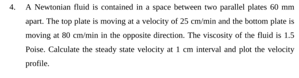 Solved A Newtonian fluid is contained in a space between two | Chegg.com
