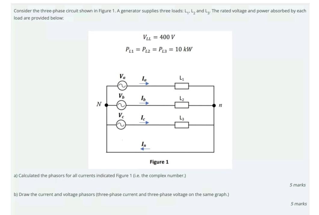 Solved Consider The Three-phase Circuit Shown In Figure 1. A | Chegg ...