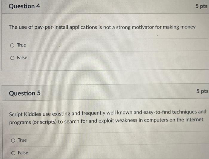 Solved The use of pay-per-install applications is not a | Chegg.com