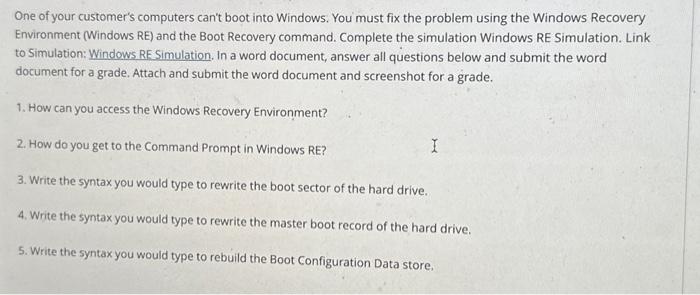 Windows Recovery Environment (Windows RE)