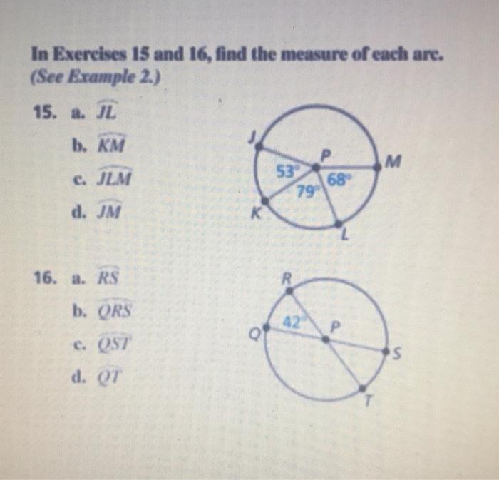 Solved In Exercises 15 And 16, Find The Measure Of Each Are. | Chegg.com