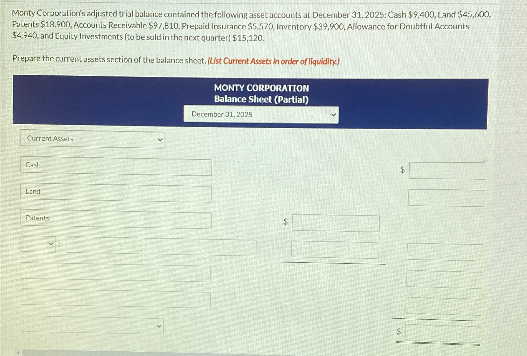 Solved Monty Corporation's adjusted trial balance contained