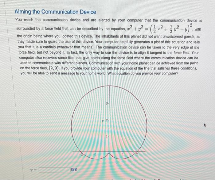 Solved Aiming the Communication Device You reach the | Chegg.com