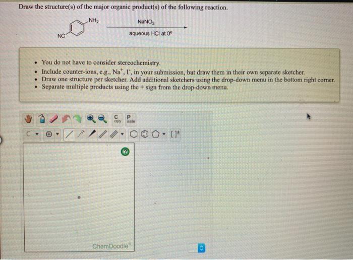 Solved Draw The Structure S Of The Major Organic Product Chegg Com