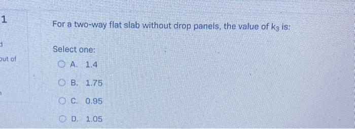 Solved For a two-way flat slab without drop panels, the | Chegg.com