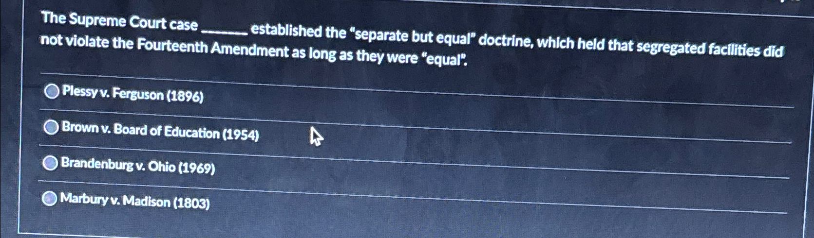 Solved The Supreme Court case established the