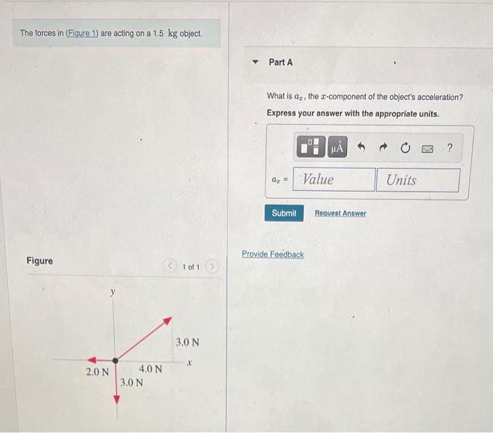 Solved The forces in (Figure 1) are acting on a 1.5 kg | Chegg.com