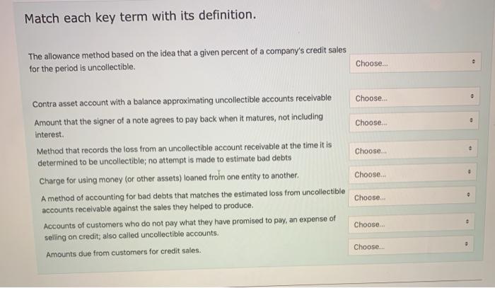Solved Match each key term with its definition. The | Chegg.com