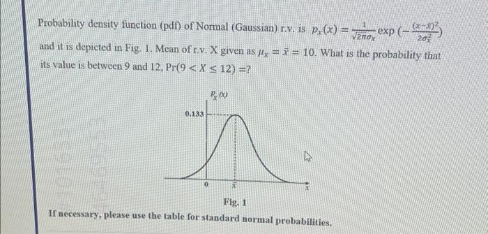 Solved Probability density function (pdf) of Normal | Chegg.com