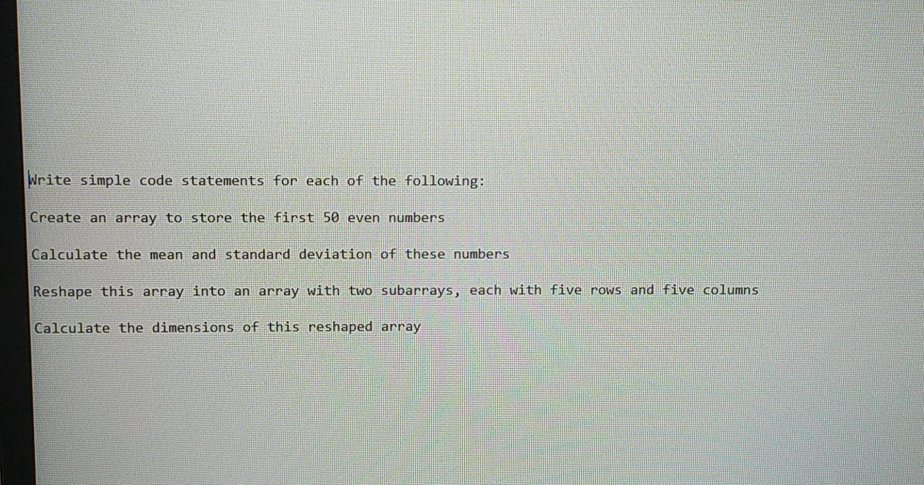 Solved Write simple code statements for each of the | Chegg.com