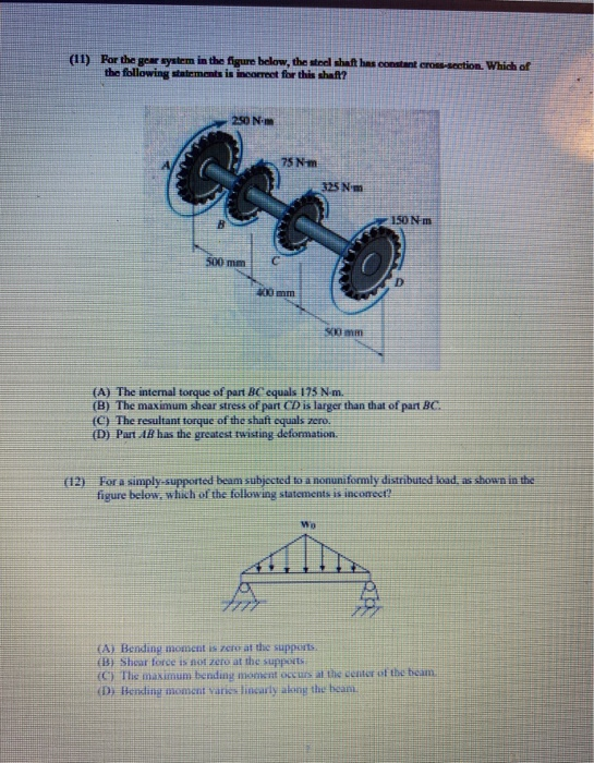 Solved (11) For the gear system in the figure below, the | Chegg.com