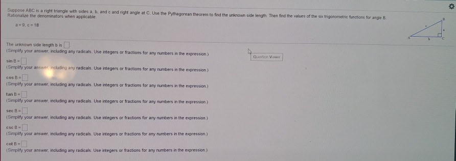 Solved Suppose ABC Is A Right Triangle With Sides A, B, And | Chegg.com