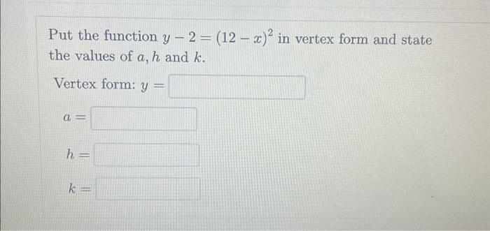 y 3x 2 12x 17 in vertex form